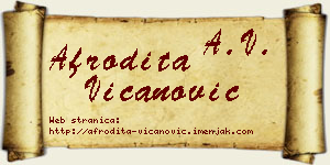 Afrodita Vicanović vizit kartica